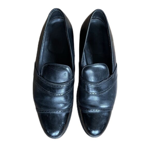 Poulsen Skone & Co Black Leather Slip On Oxford Shoes   Mens Size 10.5 main image 10